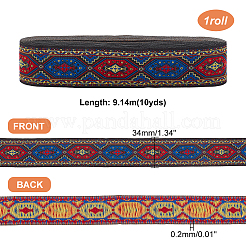 10 Yards Ethnic Style Polyester Ribbon&nbsp;OCOR-WH0082-29B