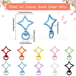 20Pcs 10 Colors Star Baking Paint Alloy Swivel Clasps&nbsp;FIND-SC0017-46