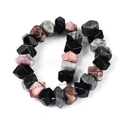Natural Rhodonite & Eagle Eye & Obsidian Beads Strands&nbsp;G-N358-01A-03