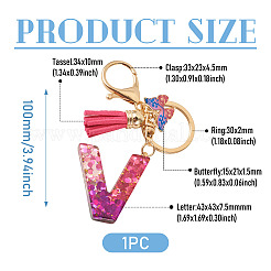 Alloy Resin Butterfly Keychains&nbsp;KEYC-TADJ0002-02G-V