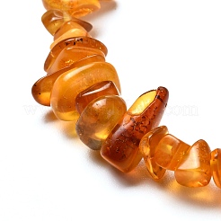 Natural Amber Chip Beads Stretch Bracelet for Kid&nbsp;BJEW-JB06819-01