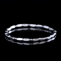 Synthetic Non-magnetic Hematite Beads Stretch Bracelets for Men&nbsp;RH6597