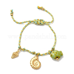 Shell Shape 304 Stainless Steel Charm Bracelets&nbsp;BJEW-K237-19G