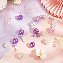 60Pcs 3 Colors Resin Imitation Pearl Beads&nbsp;RESI-PH0001-93