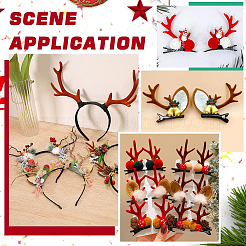 36Pcs 2 Styles Velvet and Plastic Antler Snowman Hand Branch&nbsp;FIND-GF0007-09B