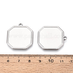 304 Stainless Steel Pendant Cabochon Settings&nbsp;STAS-N108-72P