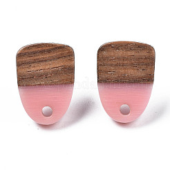 Resin & Walnut Wood Stud Earring Findings&nbsp;MAK-N032-026A