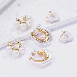3Pairs Alloy Enamel Stud Earring & Hoop Earring Sets&nbsp;FS-WGBDBEE-01