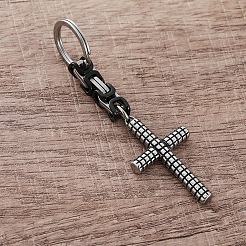 304 Stainless Steel Tartan Cross Keychains&nbsp;SL6248
