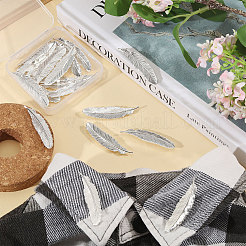20Pcs Feather Shape Brass Brooch&nbsp;JEWB-CO0001-01S