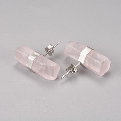 Natural Rose Quartz Stud Earrings&nbsp;EJEW-I212-F-01P