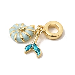 Ocean Brass Enamel European Dangle Charms&nbsp;X-KK-A296-34G