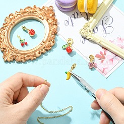 5Pcs 5 Styles Brass Enamel Fruit European Dangle Charms&nbsp;KK-CJ0003-98