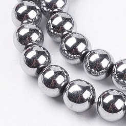 Non-Magnetic Synthetic Hematite Beads Strands&nbsp;X-G-S096-8mm-3