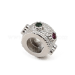 Brass Micro Pave Colorful Cubic Zirconia Beads&nbsp;KK-CBAF17A-02P