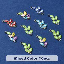 10Pcs Evil Eye Alloy Enamel Connector Charms&nbsp;ENAM-YW0003-56