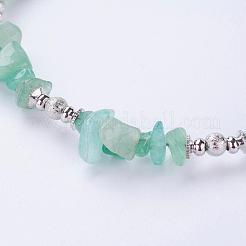 Trendy Natural Green Aventurine Beaded Anklets&nbsp;AJEW-AN00113-05
