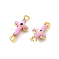 Brass Enamel Connector Charms&nbsp;KK-J302-08G-01