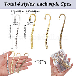 20Pcs 4 Styles Alloy Bookmark Findings&nbsp;DIY-SC0033-58