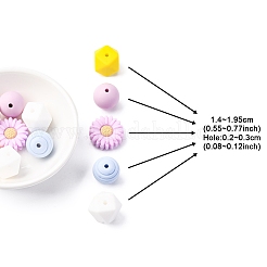5 Styles Food Grade Eco-Friendly Silicone Beads&nbsp;SIL-FS0001-24