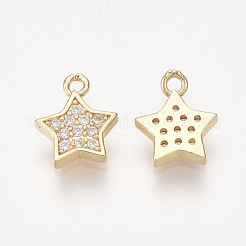 Brass Cubic Zirconia Charms&nbsp;KK-S348-439