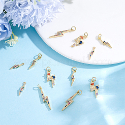 12Pcs 4 Styles Brass Micro Pave Cubic Zirconia Pendants&nbsp;KK-BBC0028-09