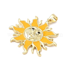 Brass Micro Pave Cubic Zirconia Pendants&nbsp;KK-P345-27G