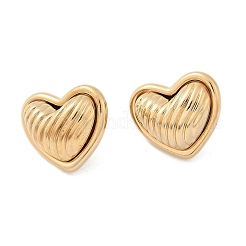 304 Stainless Steel Two Tone Heart Stud Earrings&nbsp;EJEW-M073-09G