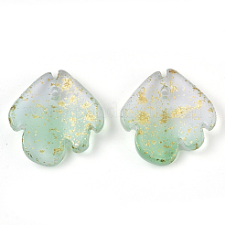 Two Tone Transparent Spray Painted Glass Charms&nbsp;X-GLAA-T017-05-B01