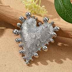 Heart Alloy Open Cuff Rings&nbsp;RJEW-A057-01P