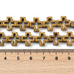 Electroplated Natural Lava Rock Beads Strands&nbsp;G-K388-02E