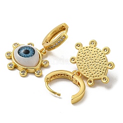 Eye Real 18K Gold Plated Brass Dangle Hoop Earrings&nbsp;EJEW-A033-04G-02