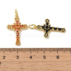 Brass Micro Pave Cubic Zirconia Pendants&nbsp;KK-R162-049G