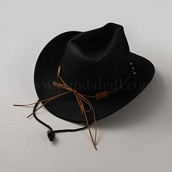 Polyester Woolen & Plastic & Alloy & Imitation Leather Cowboy Hat&nbsp;AJEW-WH0481-611I