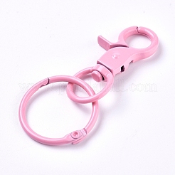 Baking Paint Alloy Swivel Keychain Clasp Findings&nbsp;KEYC-WH0016-40C
