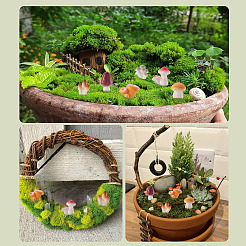 30Pcs 6 Colors Mushroom Themes Resin Display Decorations&nbsp;DJEW-TA0001-27
