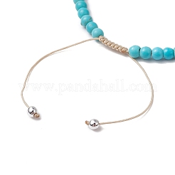 2Pcs 2 Colors Synthetic Turquoise Beads Bracelets&nbsp;BJEW-JB11612