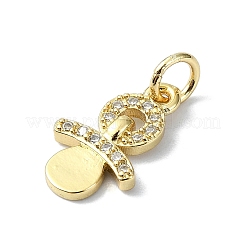 Brass Micro Pave Claer Cubic Zirconia Charms&nbsp;KK-H475-49G