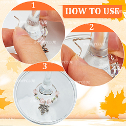Alloy Maple Leaf Wine Glass Charms&nbsp;AJEW-SC00018