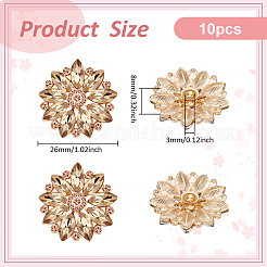 10Pcs Alloy Rhinestone Shank Buttons&nbsp;FIND-FG0003-21G