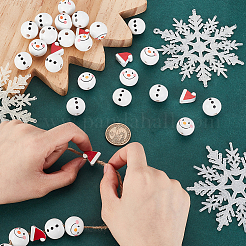 60Pcs 3 Styles Christmas Theme Printed Wood European Beads&nbsp;WOOD-PH0003-21