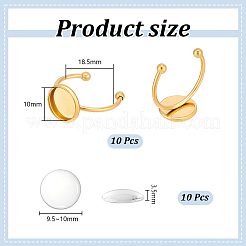 DIY Half Round Dome 304 Stainless Steel Open Cuff Rings Jewelry Making Kits&nbsp;DIY-UN0006-39
