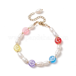 3Pcs 3 Style Natural Pearl & Polymer Clay Beaded Bracelets Set&nbsp;BJEW-TA00236