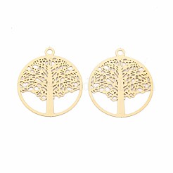Rack Plating 201 Stainless Steel Filigree Pendants&nbsp;STAS-T057-37G