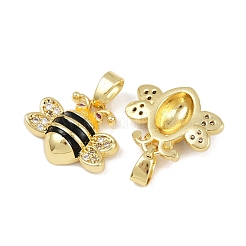 Brass Micro Pave Cubic Zirconia Pendants&nbsp;KK-F908-01G-C03