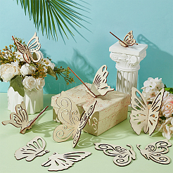 7Sets 3 Styles Unfinished Wood Butterfly Cutouts&nbsp;WOCR-OC0001-04