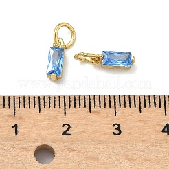Brass Micro Pave Cubic Zirconia Charms&nbsp;ZIRC-F111-03G-08