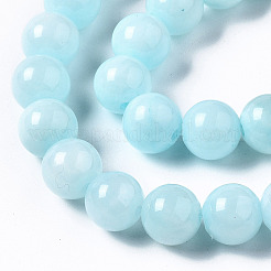 Natural Dyed Yellow Jade Gemstone Bead Strands&nbsp;X-G-R271-8mm-Y04