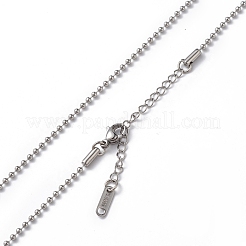 Non-Tarnish 304 Stainless Steel Ball Chain Necklace for Men Women&nbsp;NJEW-K245-017A