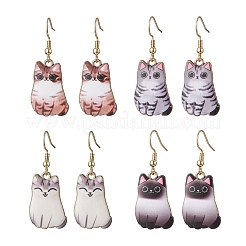 304 Stainless Steel Cat Shape Dangle Earrings&nbsp;EJEW-JE06489